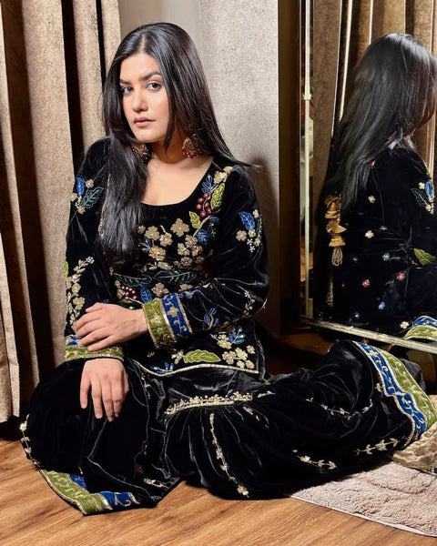 Gorgeous Black Kurti - Sharara With Dupatta Sets