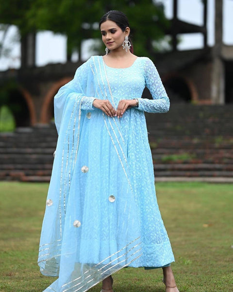 Beautiful Fancy Embroidery Anarkali Gown - Pent With Dupatta