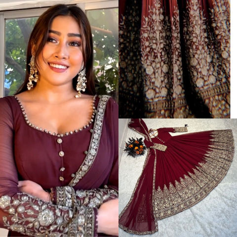 Beautiful Designer Gown Dupatta Set