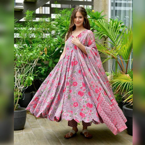 Heavy Silk Fabric Anarkali Dress
