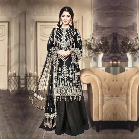 Beautiful Fancy Embroidery Work Top-Sharara With Dupatta